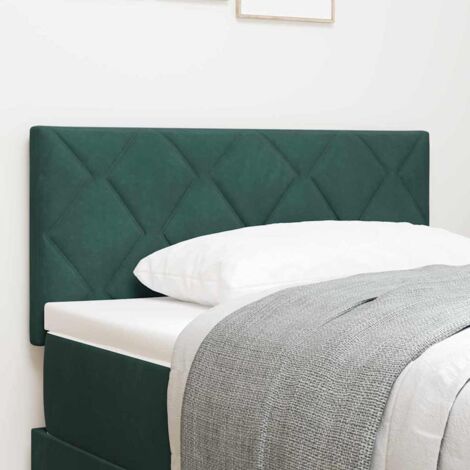Tête de lit-Panneau de lit Montage mural Géométrique Vert foncé 90 cm Velours 957666 (1/5)