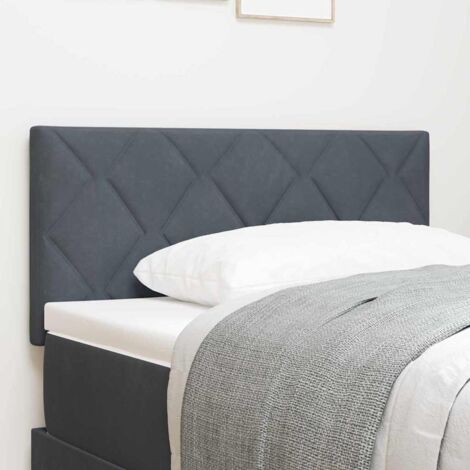 Tête de lit-Panneau de lit Montage mural Géométrique Gris foncé 90 cm Velours 161418 (1/5)