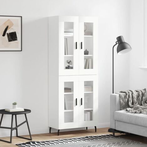 Buffet haut-Armoire de rangement Blanc 69,5x34x180 cm Bois d'ingénierie 323315 (1/5)