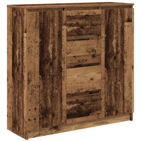 Buffet avec tiroirs-Meuble de rangement vieux bois 100,5x35x98,5 cm ...