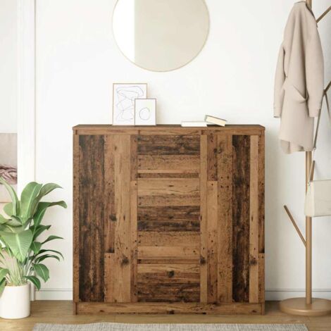 Buffet avec tiroirs-Meuble de rangement vieux bois 100,5x35x98,5 cm ...