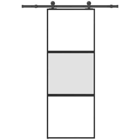 Porte coulissante kit de quincaillerie-Porte intérieure avec kit de montage complet trempé verre aluminium 190584 (1/5)