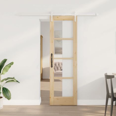 Porte Coulissante-Porte intérieure Marron 61 x 198.5 cm Bois et métal 745330 (1/5)