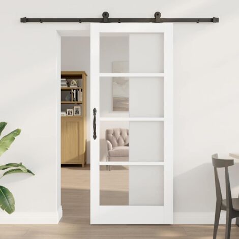 Porte Coulissante-Porte intérieure ORKDAL Blanc 83 x 202 cm Bois et métal 849285 (1/5)