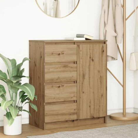 Buffet avec tiroirs-Meuble de rangement chêne artisanal 71x35x84 cm bois ingénierie 761861 (1/5)