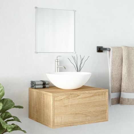 Ensemble de meubles salle de bain 2 pcs-Meuble de salle de bain chêne bois d'ingénierie 420993 (1/5)