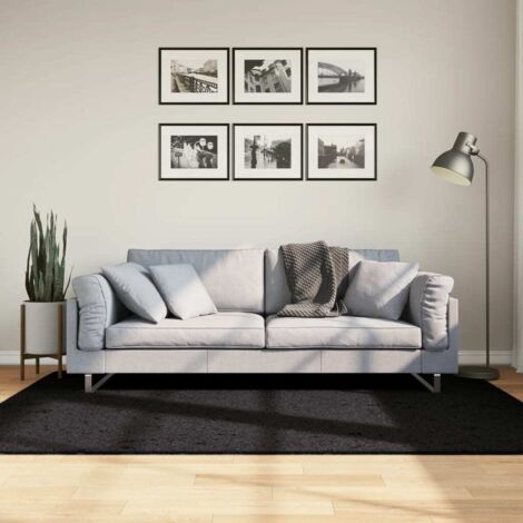Tapis-Tapis de salon-Tapis Chambre OVIEDO à poils courts noir 140x200 cm 978047 (1/5)