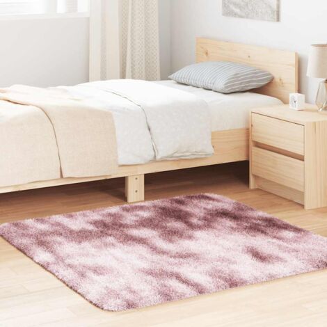 Tapis shaggy à poils longs-Tapis de salon-Tapis Chambre NAVARRA rose poudré 120x120 cm 187909 (1/5)
