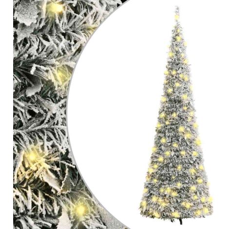 Sapin de Noël artificiel escamotable-Arbre de Noël-Décoration de Fête pour Noël avec neige floquée 100 LED 296301 (1/5)