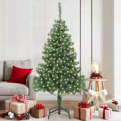 Sapin de Noël avec 300 LED avec support-Arbre de Noël-Décoration de Fête pour Noël Vert 180 cm PVC 956011