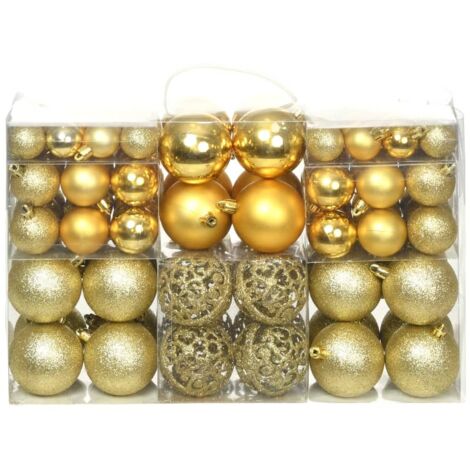 Pack De 100 Boules De Noël En Plastique – Vert, Mat, Brillant Et Pailleté – Avec étoile Pour Sapin – Décorations De Noël Réutilisables