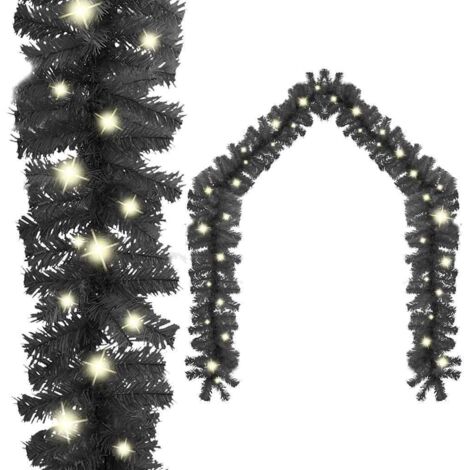 Guirlande de Noël avec lumières LED-Décoration de Fête pour Noël 20 m Noir 942472 (1/5)