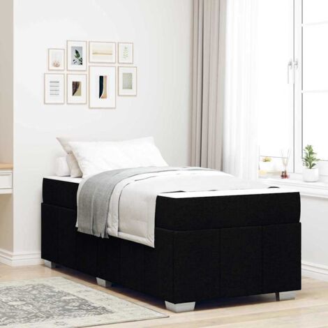 Cadre de lit LED avec sommier tête de lit matelas 90x190cm tissu velours gris clair TDL0208477