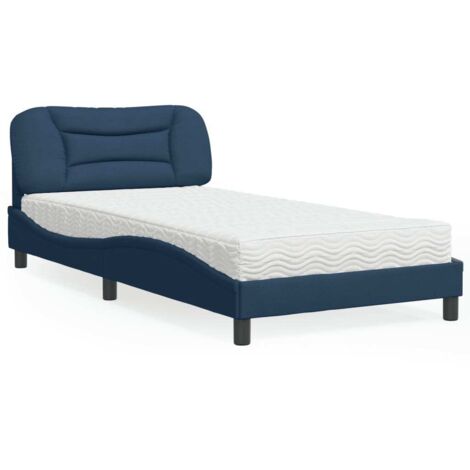 Lit avec matelas-Lit Adulte avec matelas Hvar bleu 100x200 cm tissu 306368 (1/5)