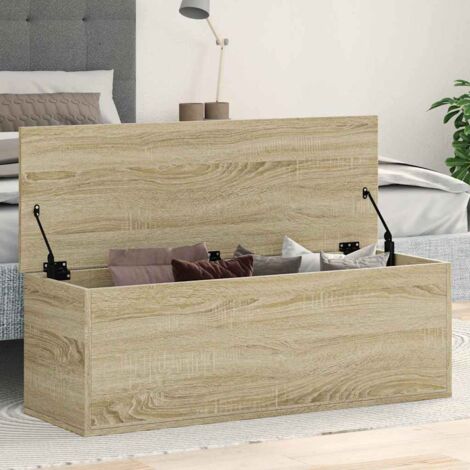 Boîte de rangement-Coffre de rangement-Stockage Rangement chêne sonoma 102x35x35 cm bois d'ingénierie 866374 (1/5)