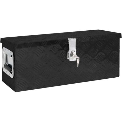 Boîte de rangement-Coffre de rangement-Stockage Rangement Noir 60x23,5x23 cm Aluminium 961381 (1/5)