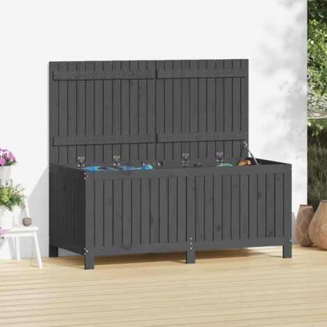 Boîte de rangement de jardin-Coffre de rangement-Stockage Rangement Gris 147x68x64 cm Bois de pin 601521 (1/5)