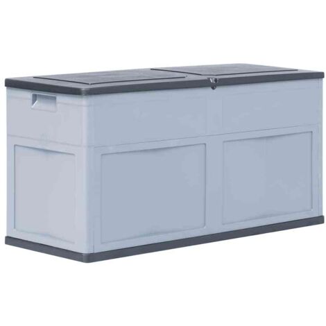 Boîte de rangement de jardin-Coffre de rangement-Stockage Rangement 320 L Gris Noir 594291