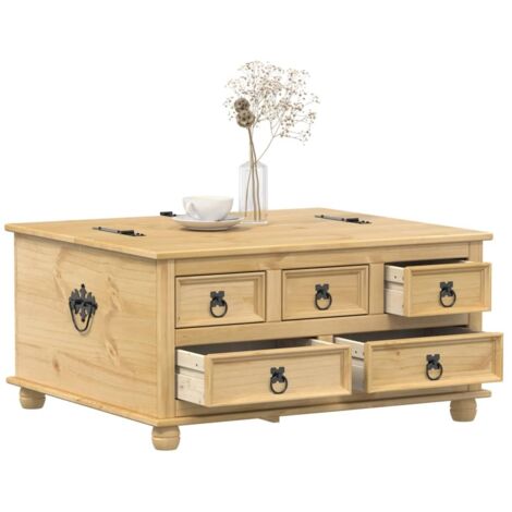 Boîte de rangement-Coffre de rangement-Stockage Rangement Corona 90x78x45 cm bois de pin massif 592151 (1/5)