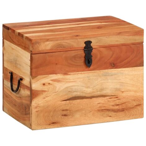 Boîte de rangement-Coffre de rangement-Stockage Rangement 39x28x31 cm Bois massif d'acacia 725849 (1/5)