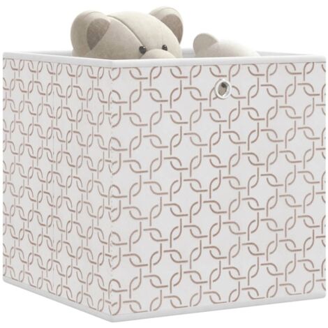Boîtes de rangement-Coffre de rangement-Stockage Rangement pliables 4 pcs crème tissu intissé 442462 (1/5)