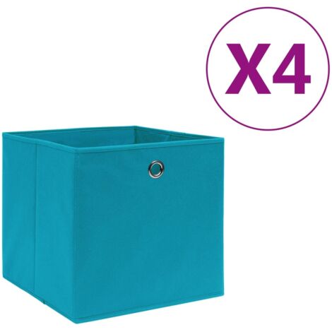 Boîtes de rangement 4 pcs-Coffre de rangement-Stockage Rangement Tissu intissé 28x28x28 cm Bleu azuré 892793 (1/5)