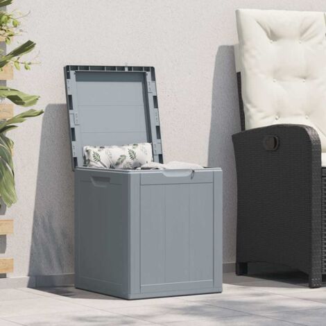 Boîte de rangement de jardin-Coffre de rangement-Stockage Rangement 90 L Gris PP aspect bois 655088 (1/5)