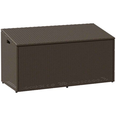 Boîte de rangement de jardin-Coffre de rangement-Stockage Rangement marron 110x50x58 cm résine tressée 413494 (1/5)