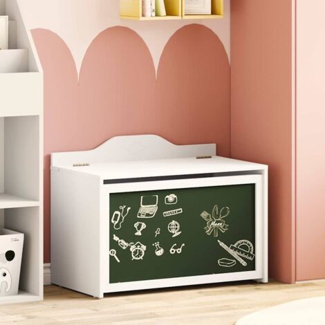 Boîte à Jouets-Coffre de rangement-Stockage Rangement Blanc 73 x 33 x 55 cm Bois d'ingénierie 293154 (1/5)
