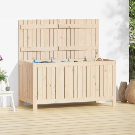 Boîte de rangement de jardin-Coffre de rangement-Stockage Rangement 121x55x64 cm Bois massif de pin 159000 (1/5)