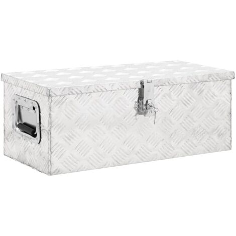 Boîte de rangement-Coffre de rangement-Stockage Rangement Argenté 70x31x27 cm Aluminium 951164 (1/5)