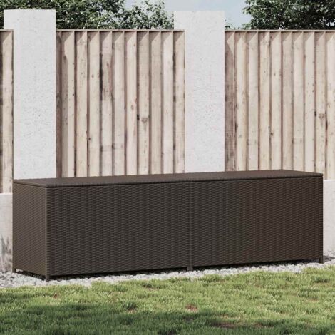 Boîte de rangement de jardin-Coffre de rangement-Stockage Rangement résine tressée 200x50x60 cm marron 673536