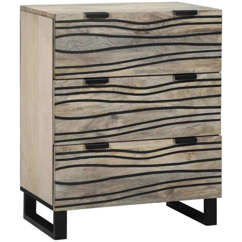 Buffet-Meuble de rangement Blanc 60 x 33.5 x 75 cm Bois de manguier massif 344930 (1/5)