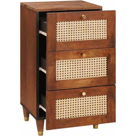 Buffet-Meuble de rangement Marron 40 x 33.5 x 75 cm Rotin et bois de ...
