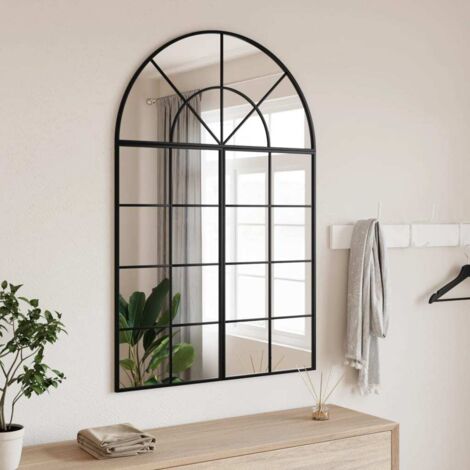 Miroir mural-Miroir Suspendu noir 80x120 cm arche fer 160566 (1/5)