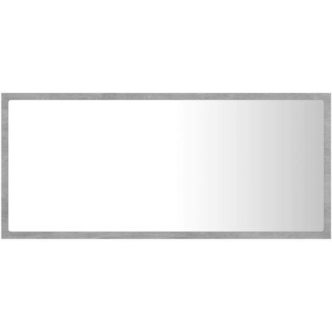 Miroir à LED de bain-Miroir avec LED salle de bain Gris béton 90x8,5x37 ...