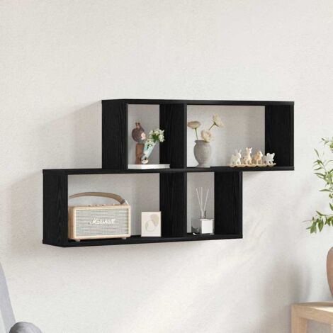 Étagère murale-Étagère flottante-Étagère Suspendue Chêne noir 76 x 15 x 53 cm Bois d'ingénierie 532844 (1/5)