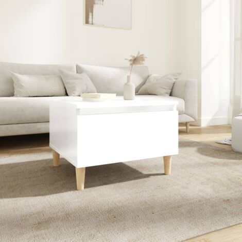 Table d'appoint-Table basse-Table Salon Blanc brillant 50x46x35 cm Bois d'ingénierie 420205 (1/5)