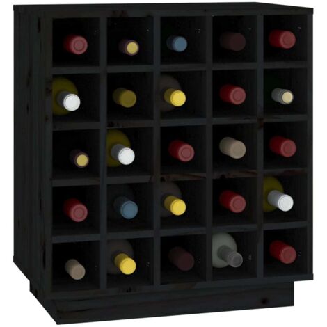 Armoire à vin-Meuble de rangement pour vin Noir 55,5x34x61 cm Bois de ...
