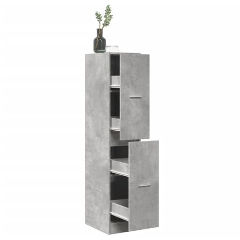 Armoire d'apothicaire-Meuble de rangement gris béton 30x41x144,5 cm bois ingénierie 793758 (1/5)