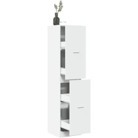 Armoire d'apothicaire-Meuble de rangement blanc 40x41x174,5 cm bois d'ingénierie 660703 (1/5)