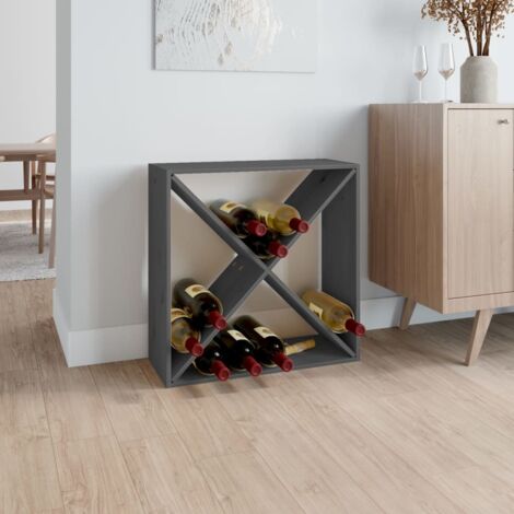 Armoire à vin-Meuble de rangement pour vin Gris 62x25x62 cm Bois de pin massif 276893 (1/5)