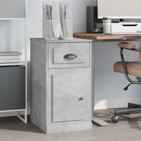 Armoire latérale avec tiroir-Meuble de rangement gris béton 40x50x75 cm 250076 (1/5)