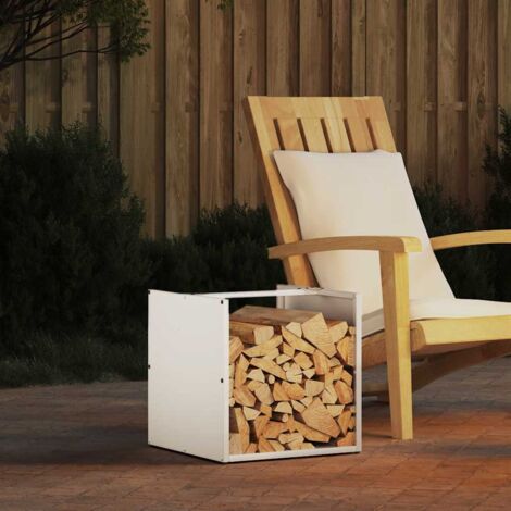 Portant de bois chauffage- Porte-bûches- Meuble pour range bûches blanc 40x40x40 cm 731848 (1/5)