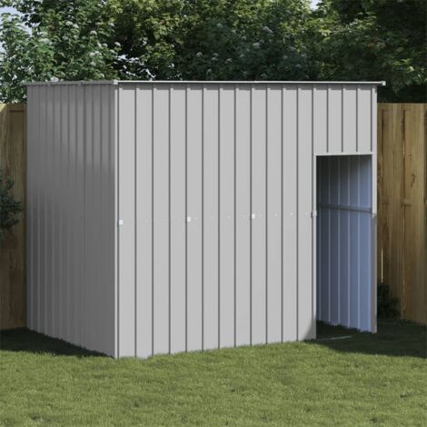 Niche pour chien avec toit-Abri pour chien-Chenil gris clair acier galvanisé 450493