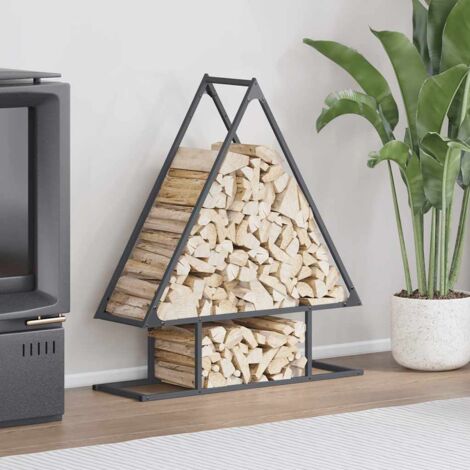Portant de bois chauffage- Porte-bûches- Meuble pour range bûches anthracite 80x25x90 cm 702585 (1/5)