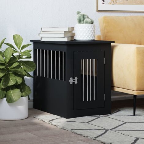 Meuble de cage pour chiens-Abri pour chien noir 45x62x59 cm bois d'ingénierie 564023