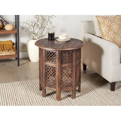 Table d'appoint en MDF marbre gris noir
