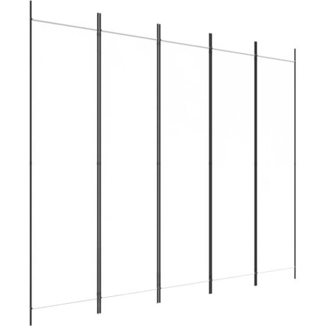 Cloison Séparation Pièce Pliable Paravent 5 Panneaux WIFESE Blanc 250x200 Cm - Cloison De Séparation Pliable Pour Chambre, Bureau, Intimité, Bloquer Le Soleil Paravent Tissu Polyester Anti-soleil