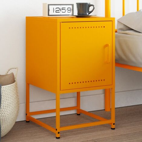 Table de chevet flottante-Table de nuit jaune moutarde 36x39x60,5 cm acier 935662 (1/5)